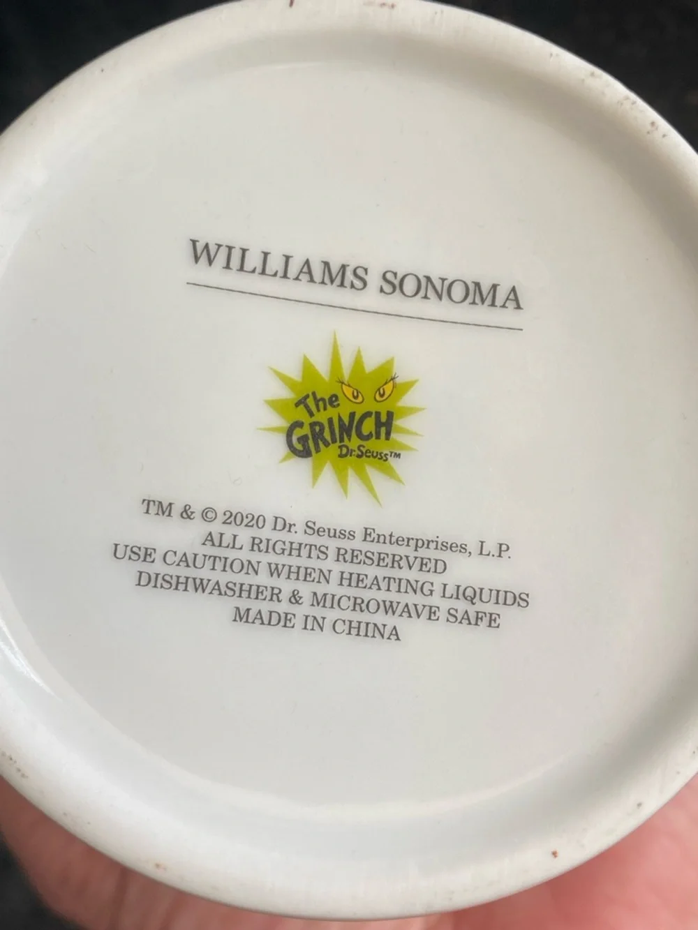 Williams Sonoma Dr. Seuss Grinch Stole Christmas Mug 2020